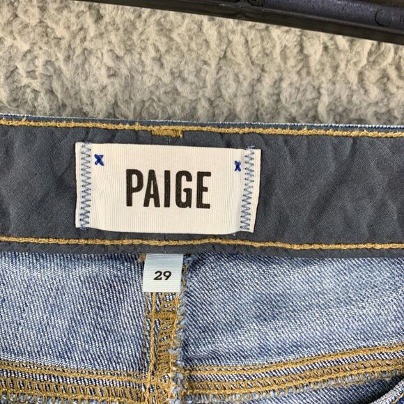 Paige Womens Jeans Jimmy Jimmy Crop Distressed Straight Pants Denim Sz 29 x25 - Picture 6 of 12